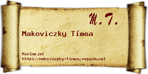 Makoviczky Tímea névjegykártya