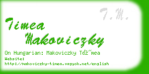 timea makoviczky business card